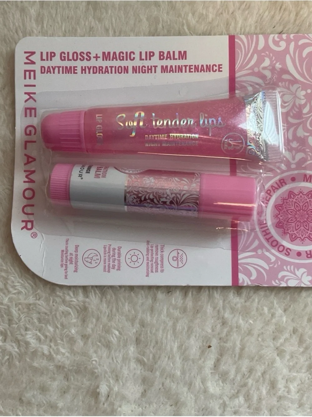 Glamour Pink Lip Gloss & Lip Balm Duo